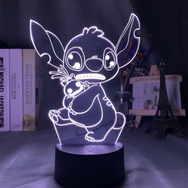 Stitch 3d Anime Character Led Optical Light, Bedroom Decor ...