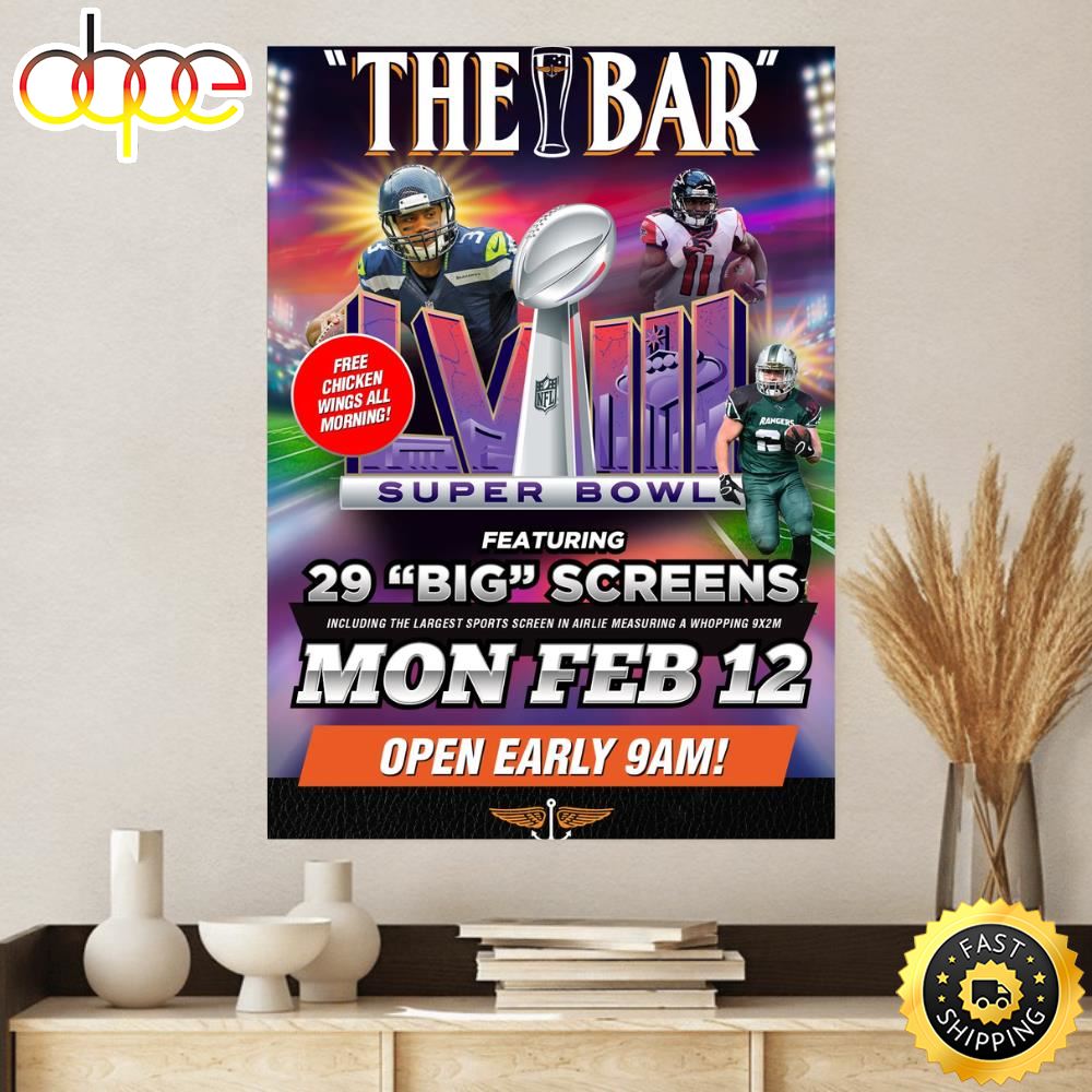 Super Bowl Party 2024 Monday 12th February The Pub At Airlie Beach Hotel Poster Canvas Ecmyvq.jpg