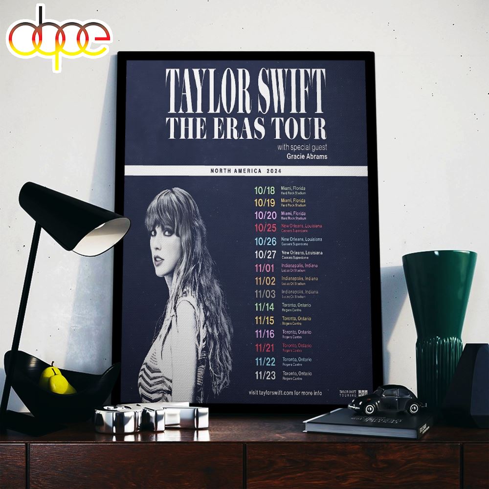 Taylor Swift The Eras Tour North America 2024 Poster