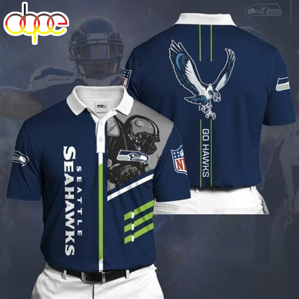 Team Seattle Seahawks Sports American Football Nfl Polo Shirt
