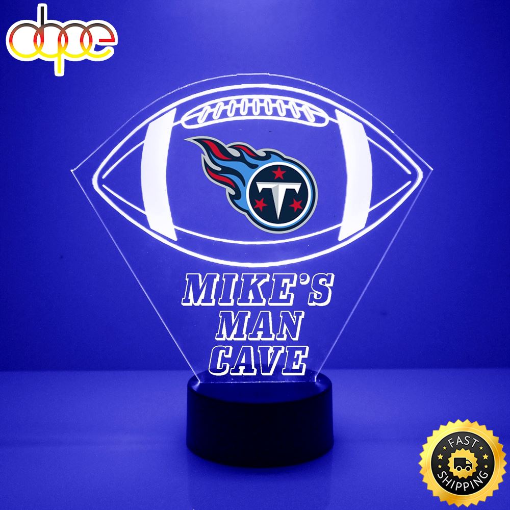 Tennessee Titans Football Led Sports Fan Lamp Custom Night Light Free Personalization 16 Color Option Featuring Licensed Decal 1
