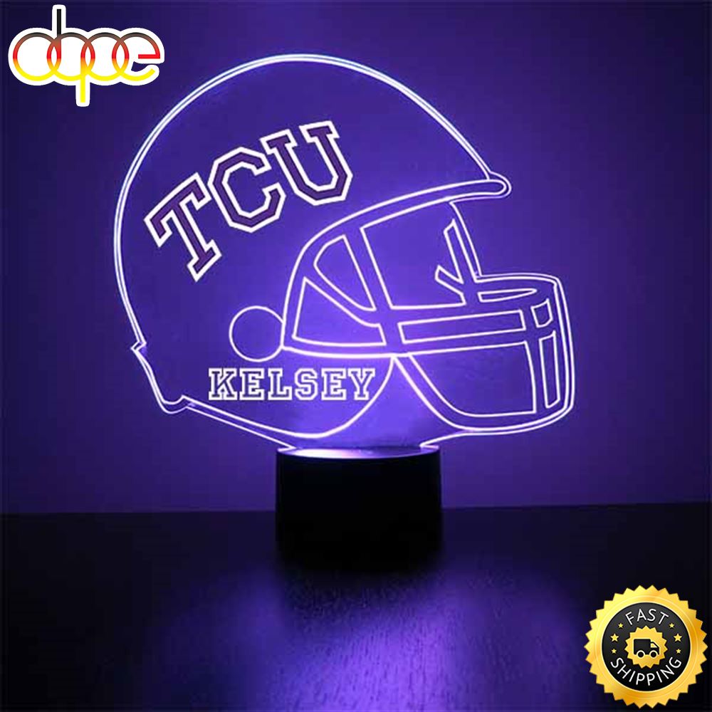 Texas Christian University Football Helmet Led Sports Fan Lamp