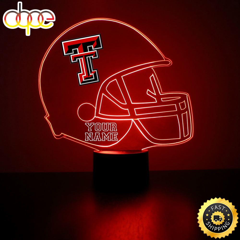 Texas Tech Red Raiders Football Helmet Led Sports Fan Lamp