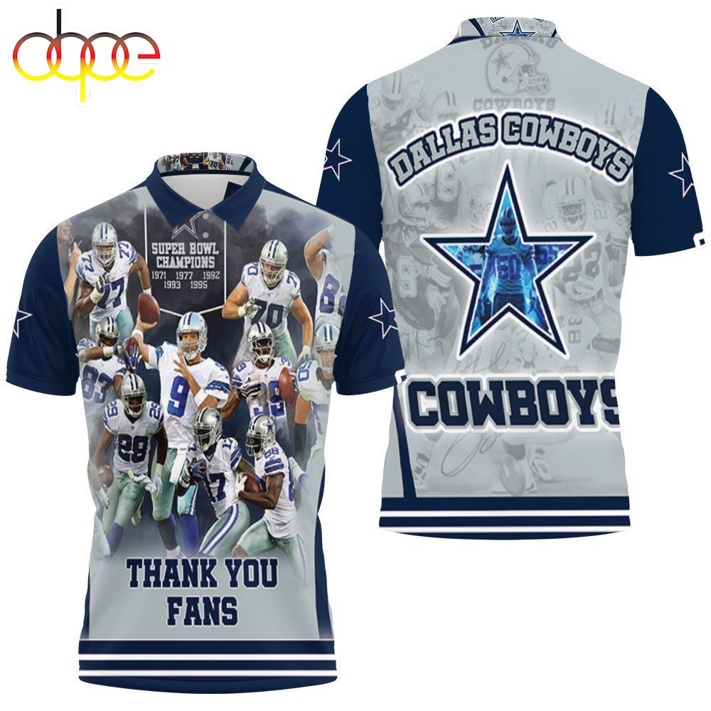 Thank You Fans Nfc East Division Champions Dallas Cowboy Super Bowl 3d Polo Shirt