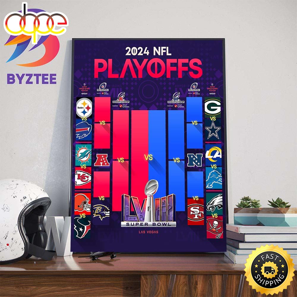 The 2024 NFL Playoffs Matchups Are Set Race To Super Bowl LVIII In Las Vegas Art Decorations Canvas