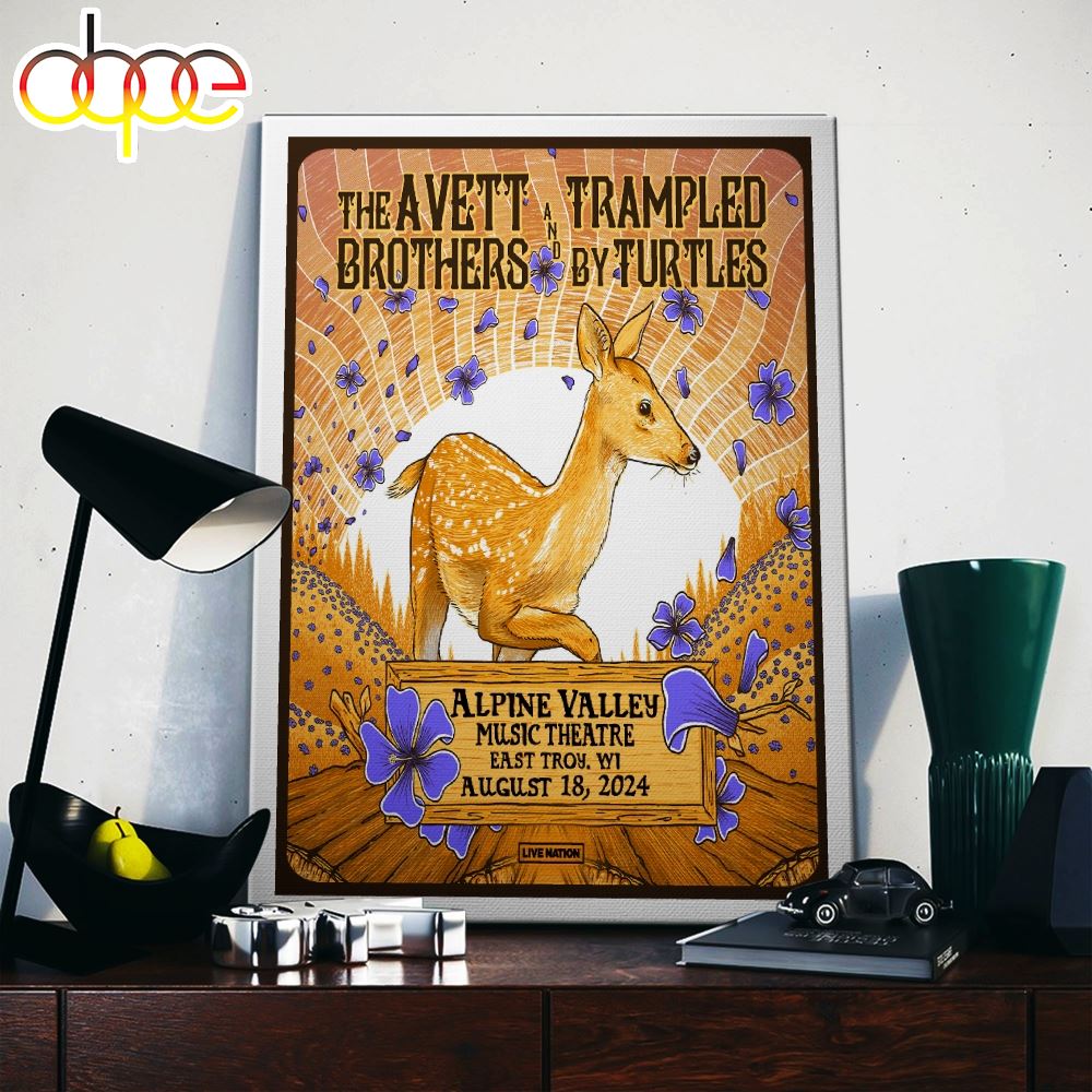 The Avett Brothers and Trampled by Turtles August 18, 2024 Alpine Valley Music Poster Canvas