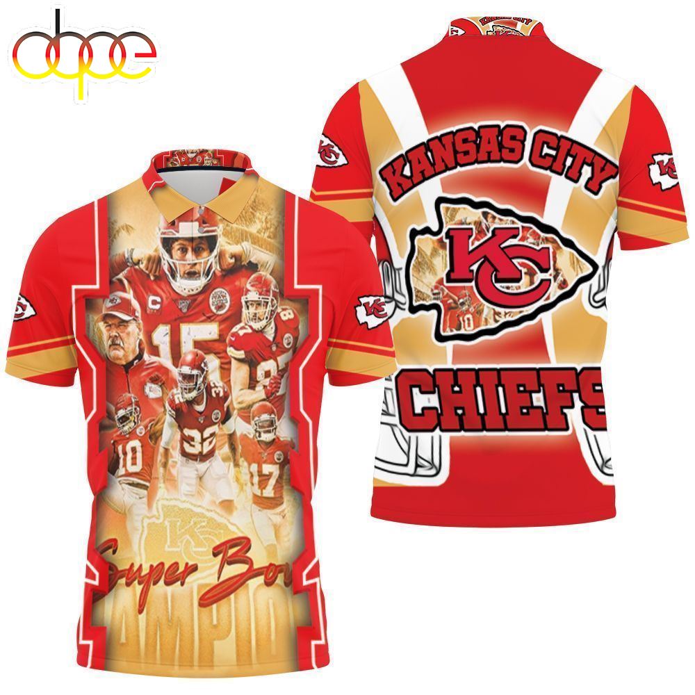 The Chiefs Kansas City Chiefs Logo Super Bowl Champions Afc West Division 3d Polo Shirt