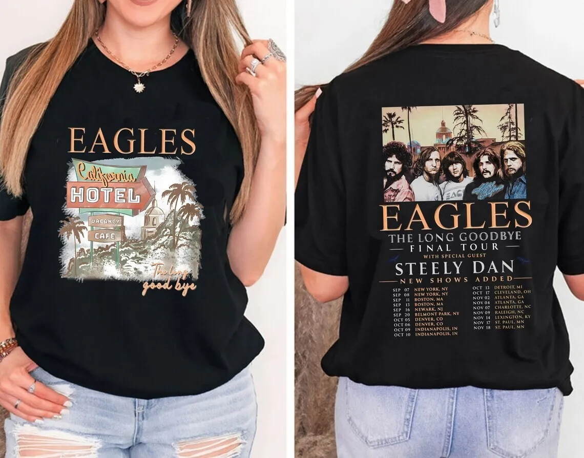 The Eagles The Long Goodbye Tour 2024 T Shirt Eagles Groupe De Rock