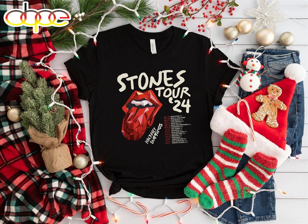 The Rolling Stones Hackney Diamonds Tour 2024 Schedule List T Shirt 1