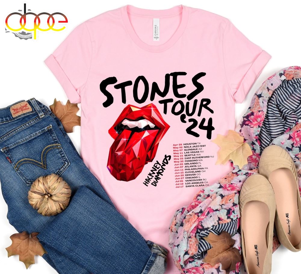 The Rolling Stones Hackney Diamonds Tour 2024 Schedule List T Shirt Rolling Stones