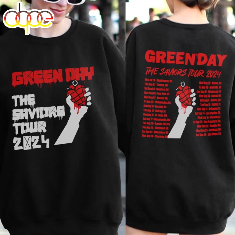 The Saviors Tour 2024 Green Day Shirt Green Day Band