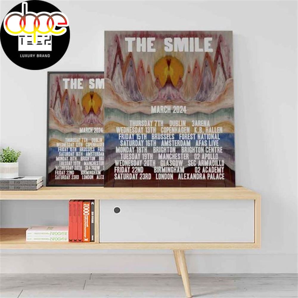 The Smile Tour In The UK And Europe During March 2024 Timeline Fan Gifts Home Decor Canvas Poster