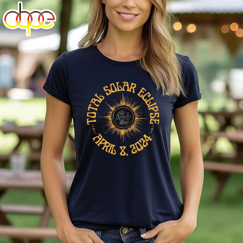 Total Solar Eclipse 2024 T Shirt Path Of Totality Top Astronomy Moon Phase Shirt