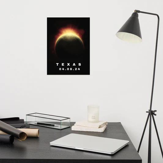 Total Solar Eclipse 2024 Texas Thin Canvas