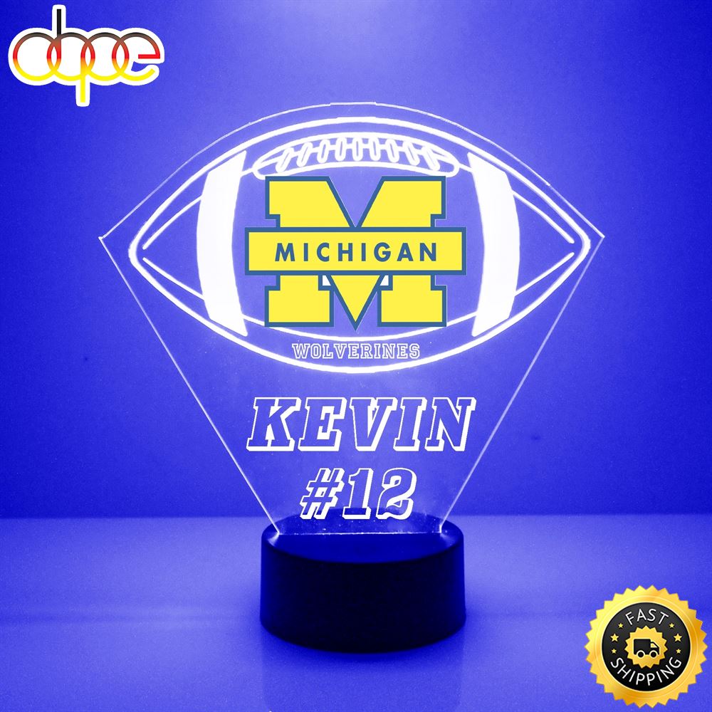 U Of Michigan Wolverines Football Led Light Up Sports Fan Lamp