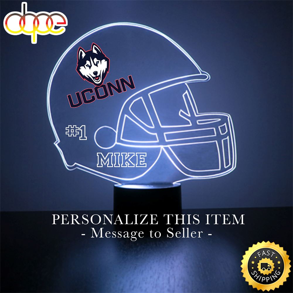 Uconn Huskies Football Helmet Led Sports Fan Lamp