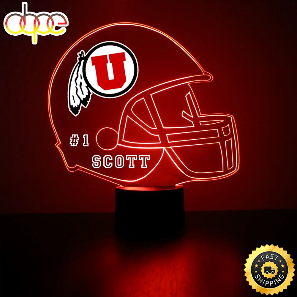 University Of Utah Utes Football Helmet Led Sports Fan Lamp