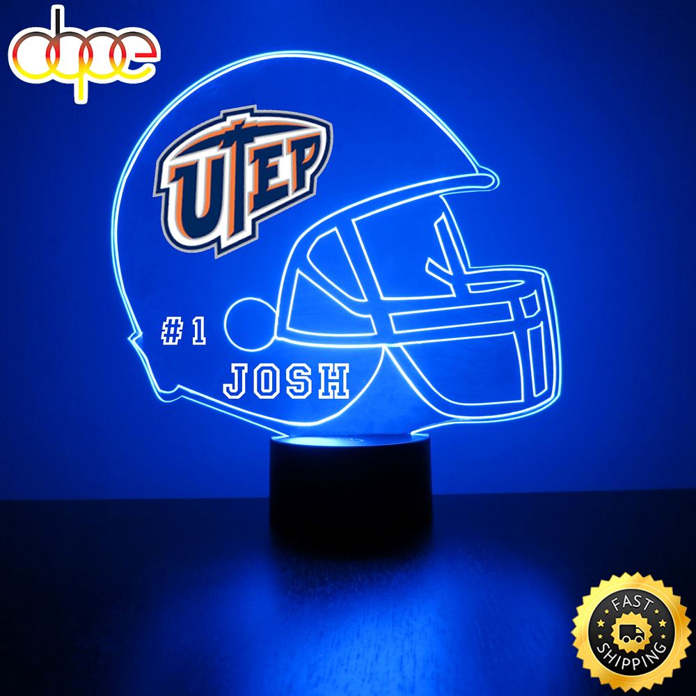 Utep Miners Football Helmet Led Sports Fan Lamp