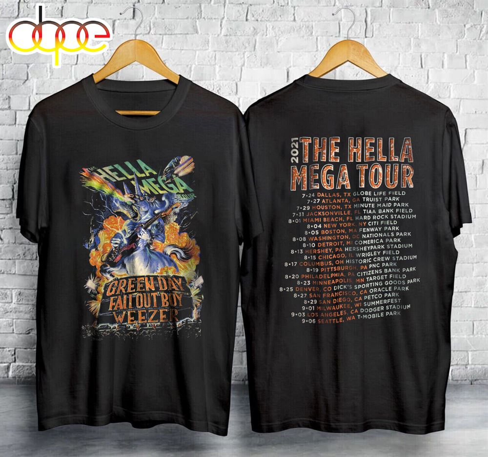 Vintage Green Day Hella Mega Tour Shirt Music Rock Band Men Gift Tee