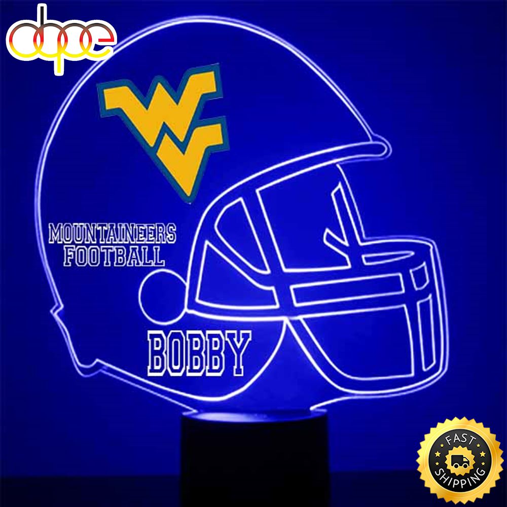 West Virginia University Football Helmet Led Sports Fan Lamp