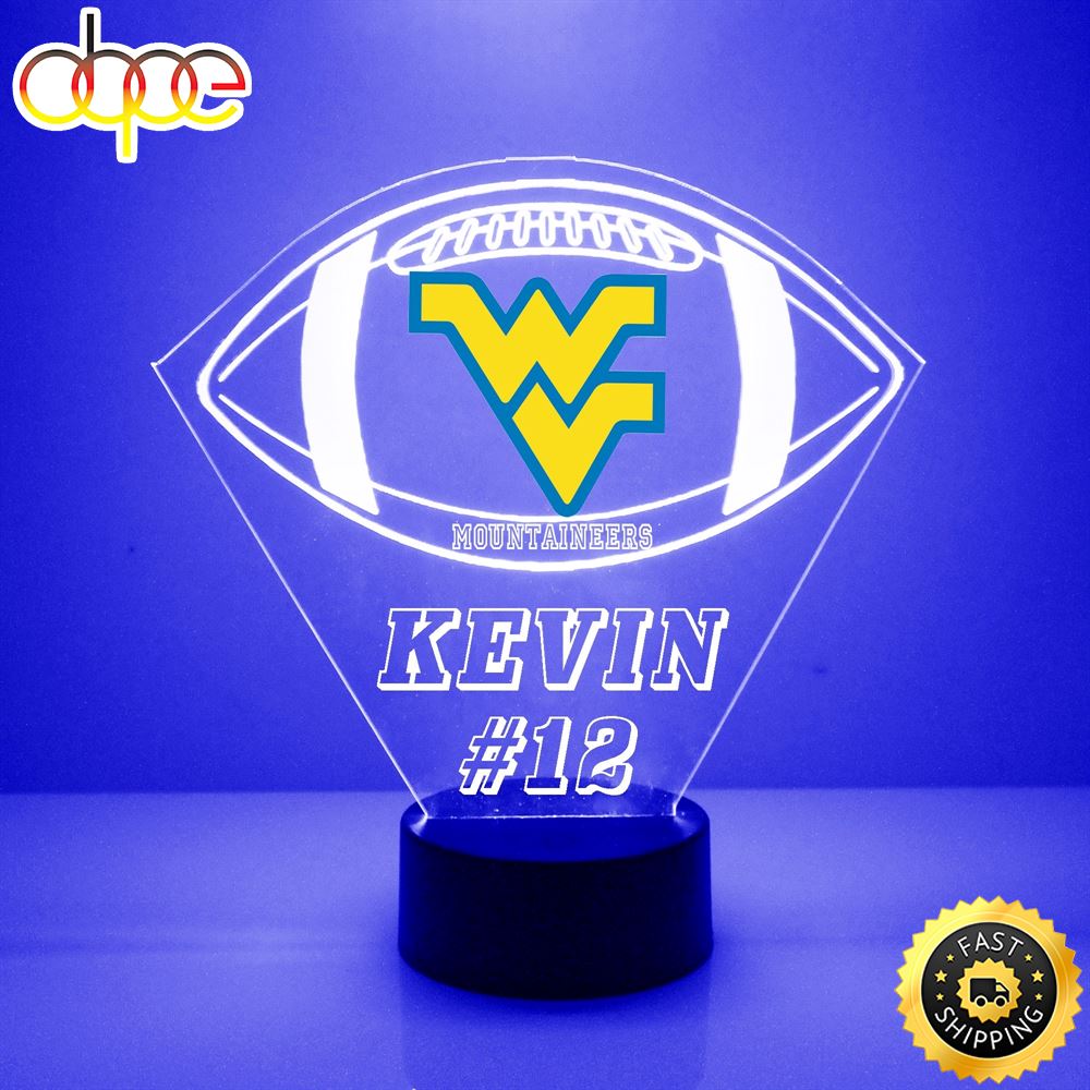 West Virginia University Football Led Sports Fan Lamp