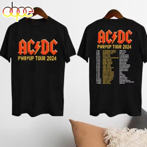 Acdc Pwr Up World Tour 2024 Shirt, Rock Band Acdc Tour 2024 Shirt