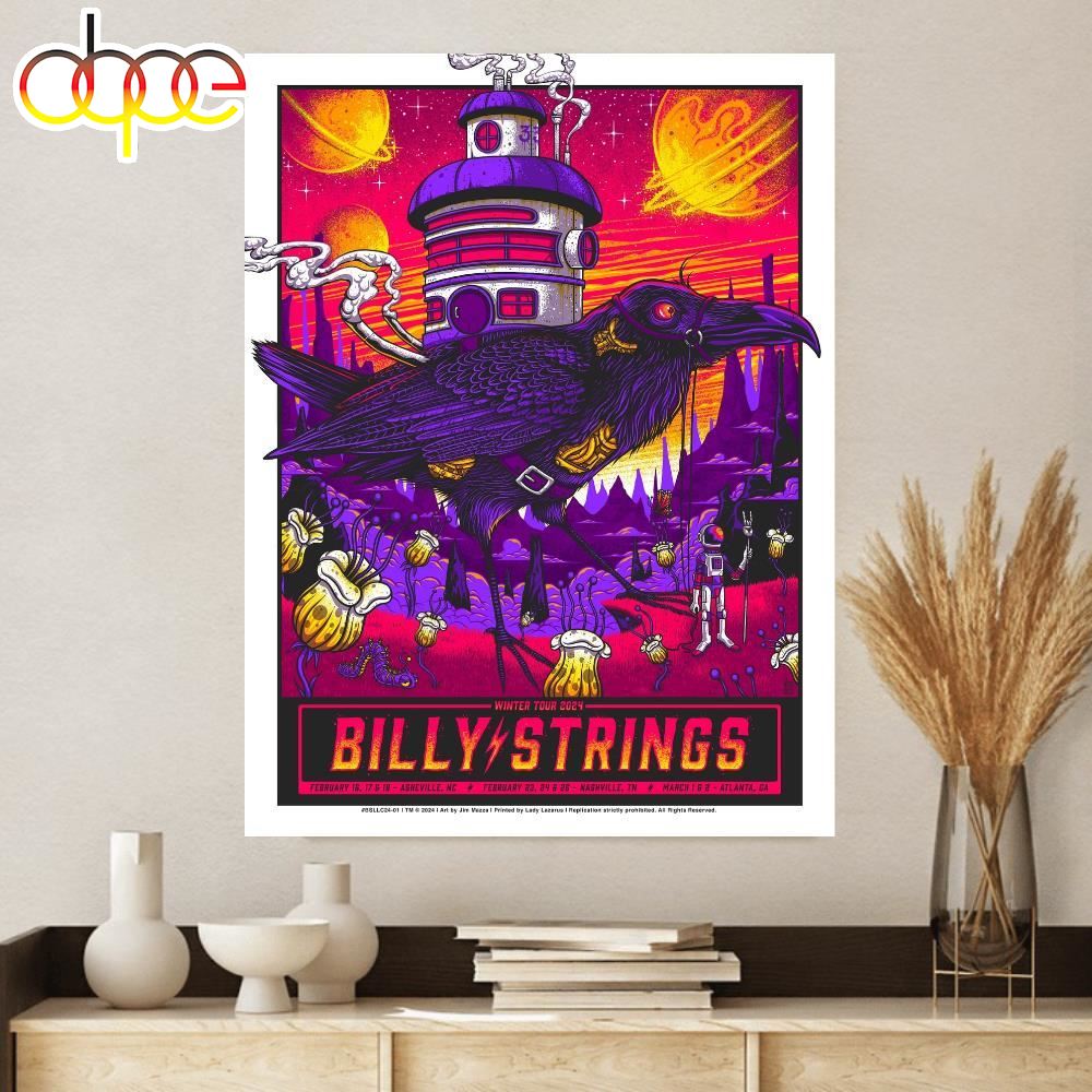 Billy Strings Multiple Cities 24 Mazza Tour 2024 Poster Canvas