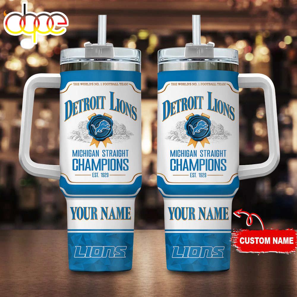Detroit Lions Personalized The World's No 1 Football Team NFL Jim Beam 40oz Stanley Tumbler