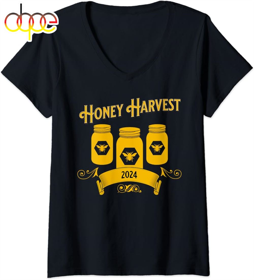 Honey Harvest 2024 Beekeeper Apiculture V Neck T Shirt