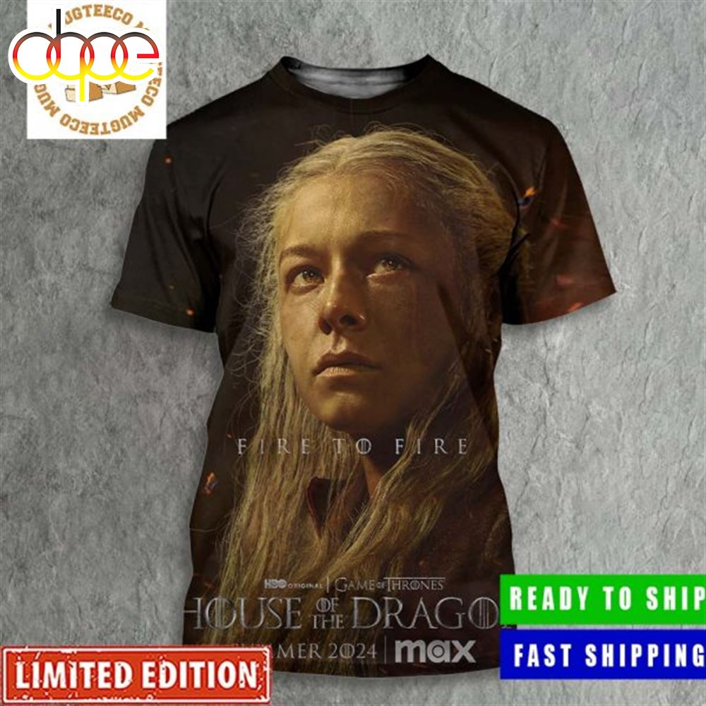 House Of The Dragon Season 2 Fire And Fire Queen Rhaenyra First Look Poster All Over Print Shirt