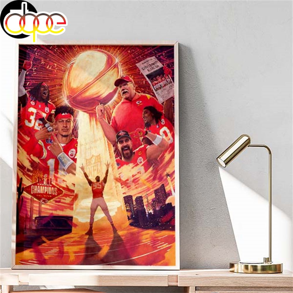 Kansas City Chiefs Super Bowl Champions Lviii 2024 When The Lights Are Bright We Shine Canvas