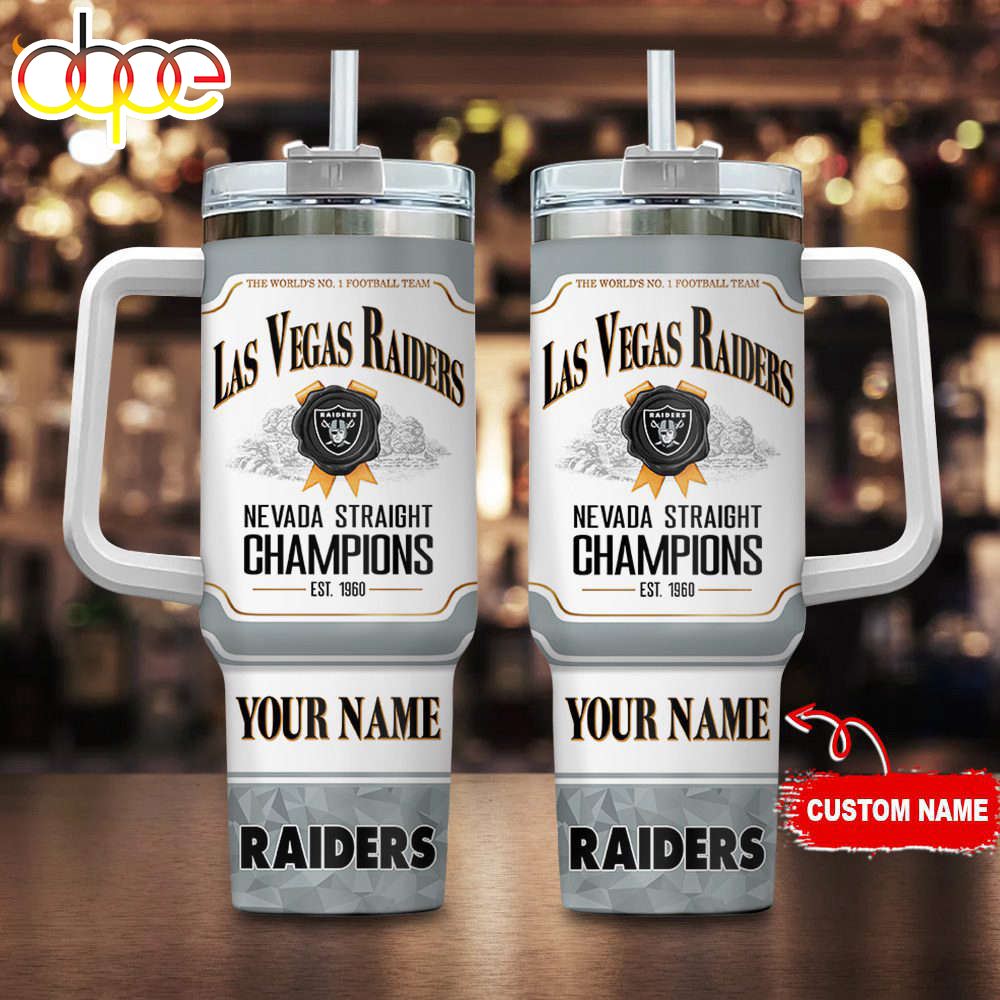 Las Vegas Raiders Personalized The World's No 1 Football Team NFL Jim Beam 40oz Stanley Tumbler