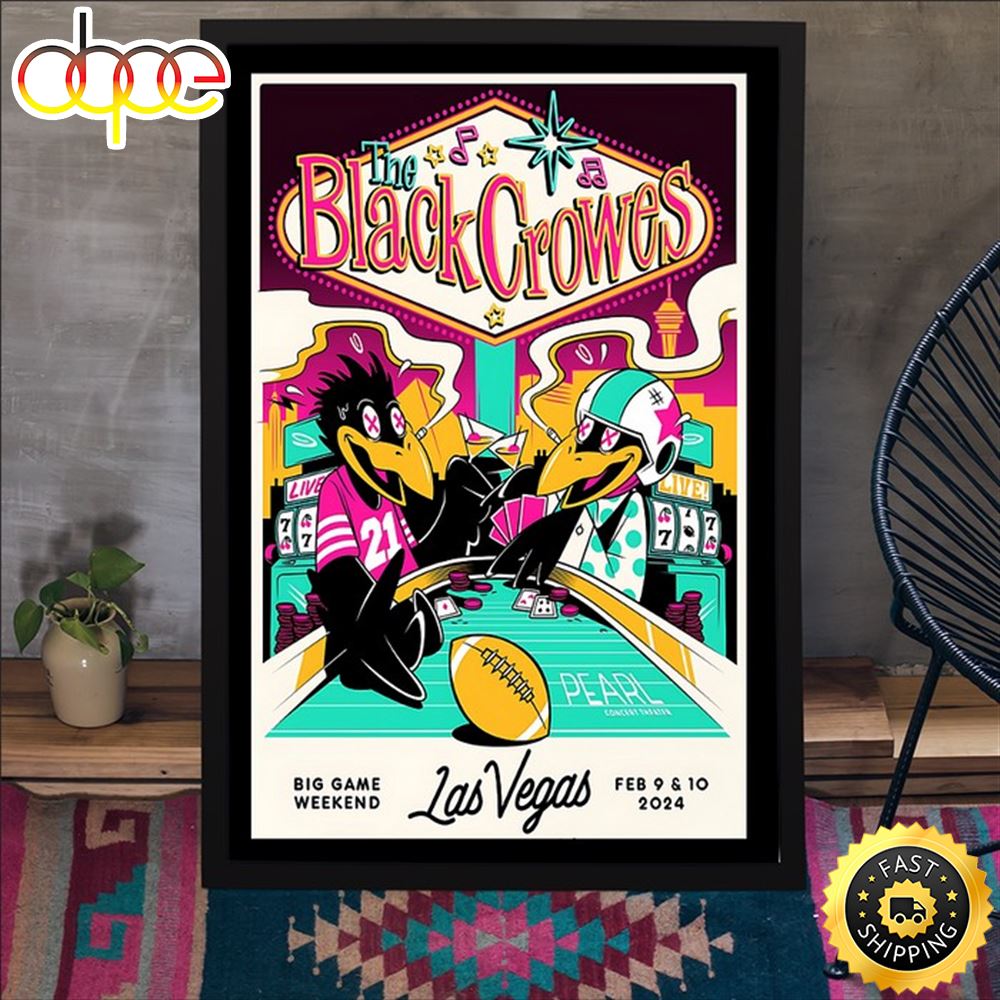 Las Vegas, Nv February 9 & 10, 2024 The Black Crowes Tour Poster