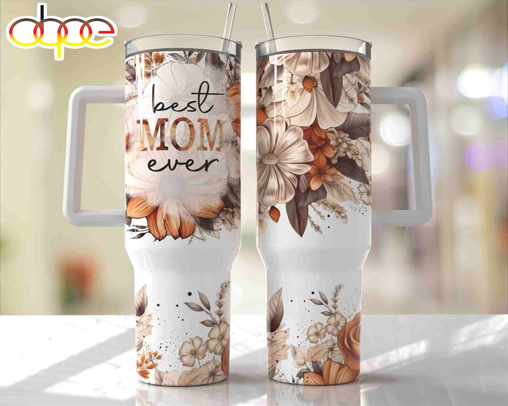 Tumbler for Mama, Seamless Flower Mom Life PNG Wrap, Mom Cup