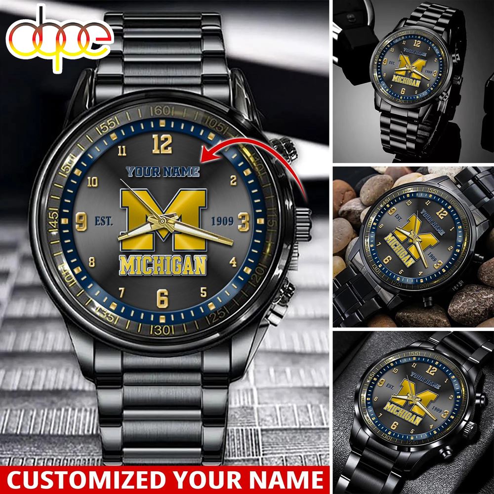 NCAA Michigan Wolverines Sport Watch For This Season Custom Watch For Football Lovers