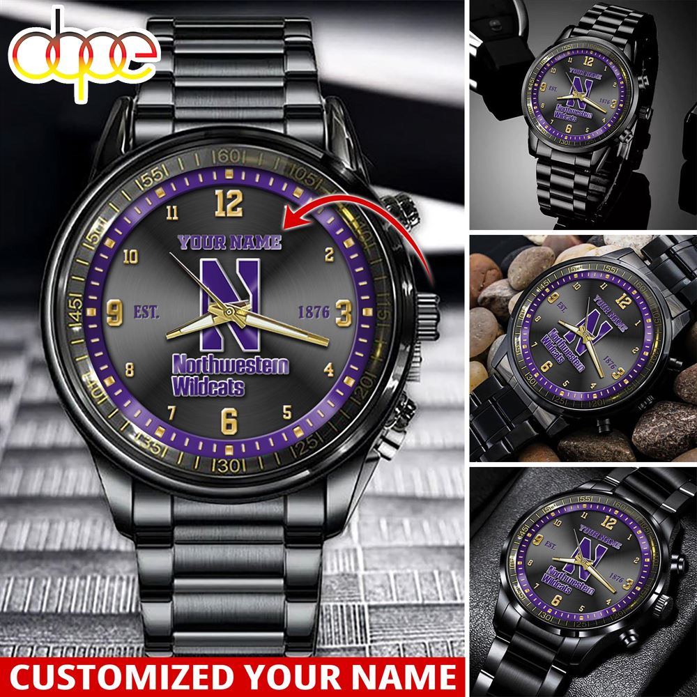NCAA Northwestern Wildcats Sport Watch For This Season Custom Watch For Football Lovers