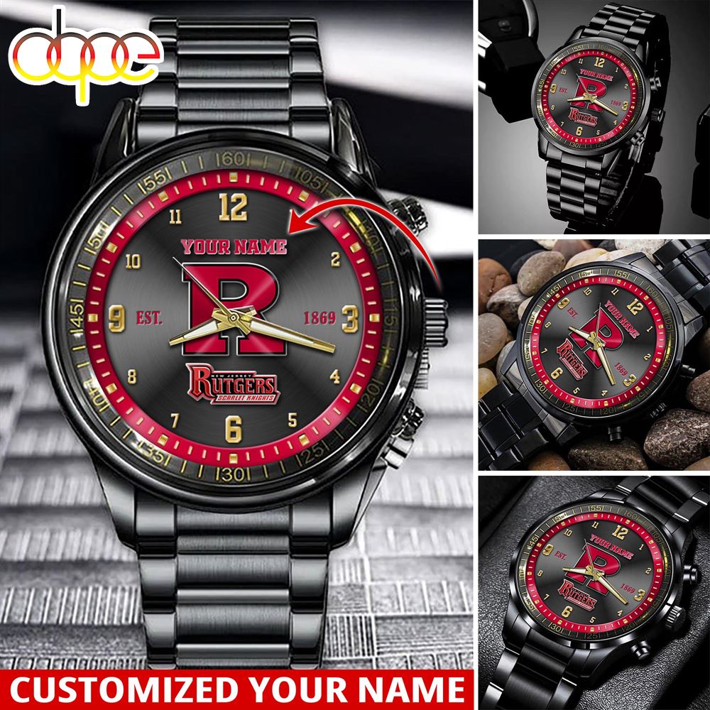NCAA Rutgers Scarlet Knights Sport Watch For This Season Custom Watch For Football Lovers
