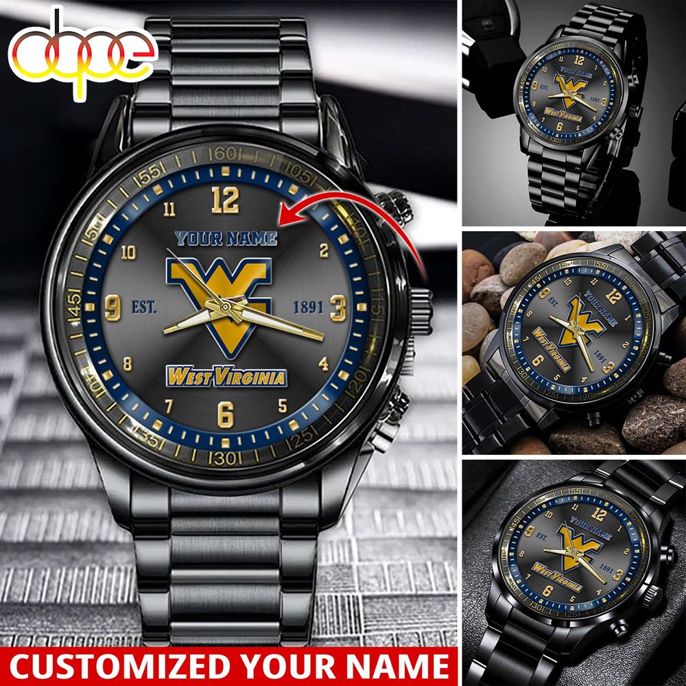 NCAA West Virginia Mountaineers Sport Watch For This Season Custom Watch For Football Lovers