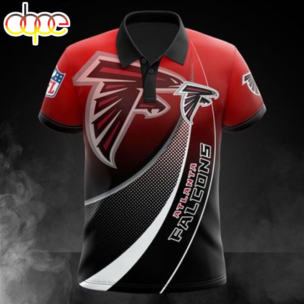 NFL Atlanta Falcons Red Black Polo Shirt V5