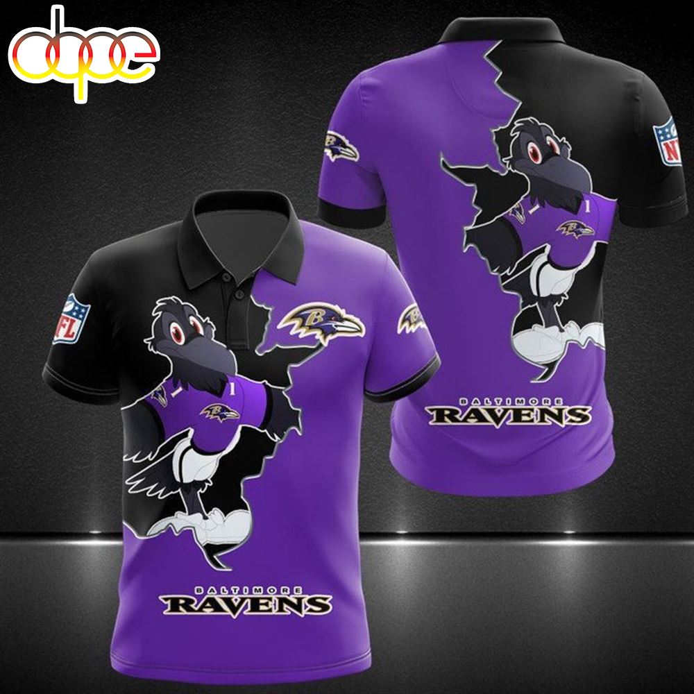NFL Baltimore Ravens Purple Black Polo Shirt