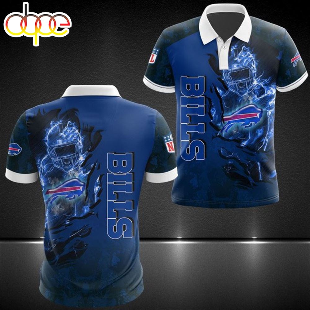 NFL Buffalo Bills Blue Scratch Polo Shirt