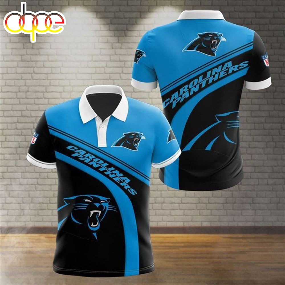 NFL Carolina Panthers Blue Black Polo Shirt