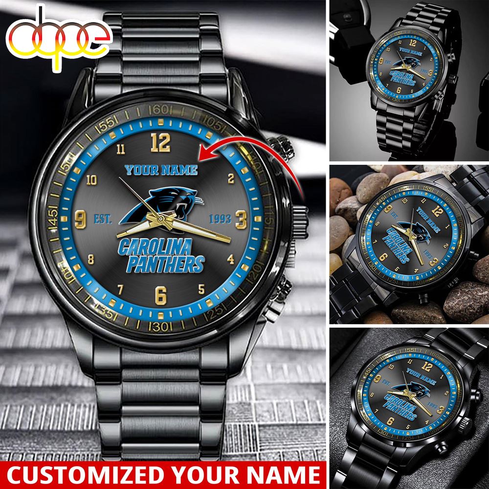 NFL Carolina Panthers Sport Watch For This Season Custom Watch For Football Lovers