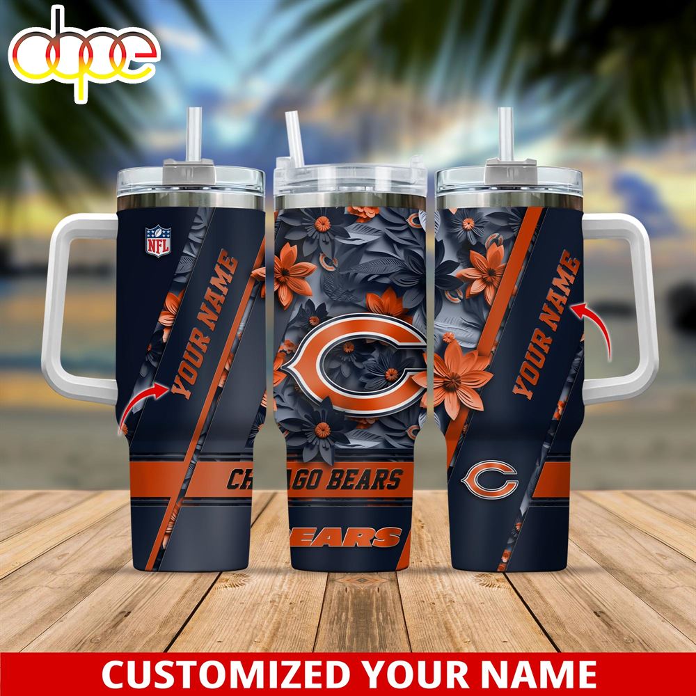 NFL Custom Name Chicago Bears Sport Tumbler 40oz