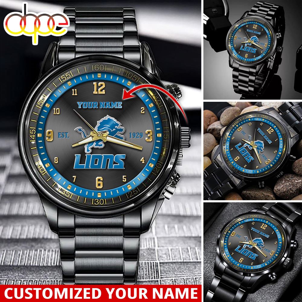 NFL Detroit Lions Sport Watch For This Season Custom Watch For Football Lovers