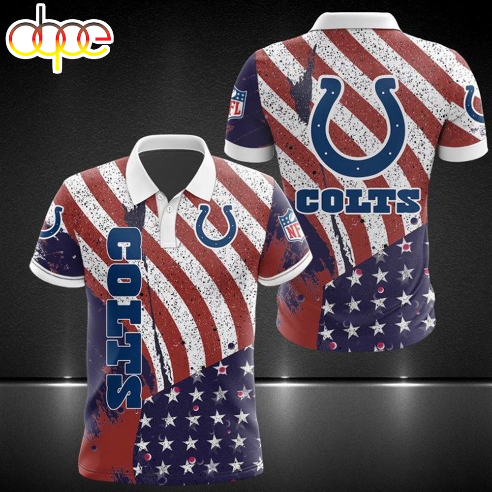 NFL Indianapolis Colts America Flag Polo Shirt