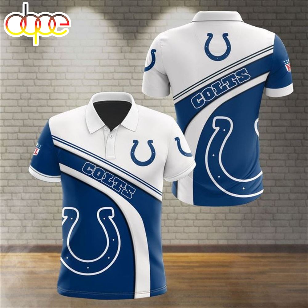 NFL Indianapolis Colts Blue White Polo Shirt