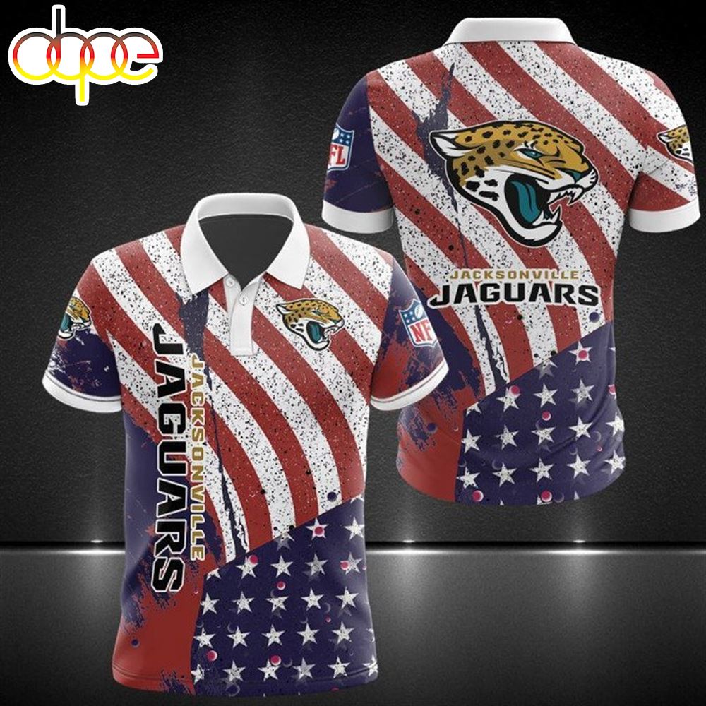 NFL Jacksonville Jaguars America Flag Polo Shirt