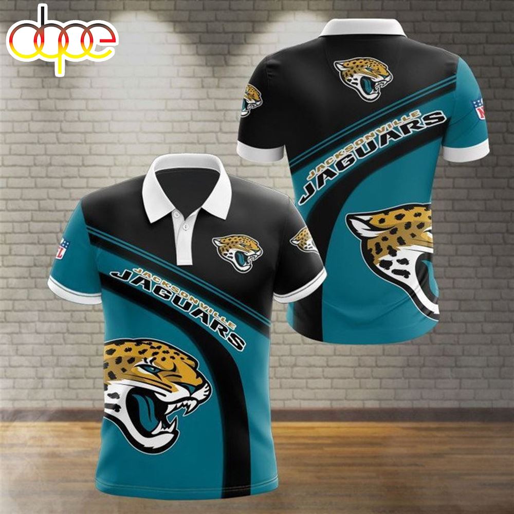 NFL Jacksonville Jaguars Teal Black Polo Shirt