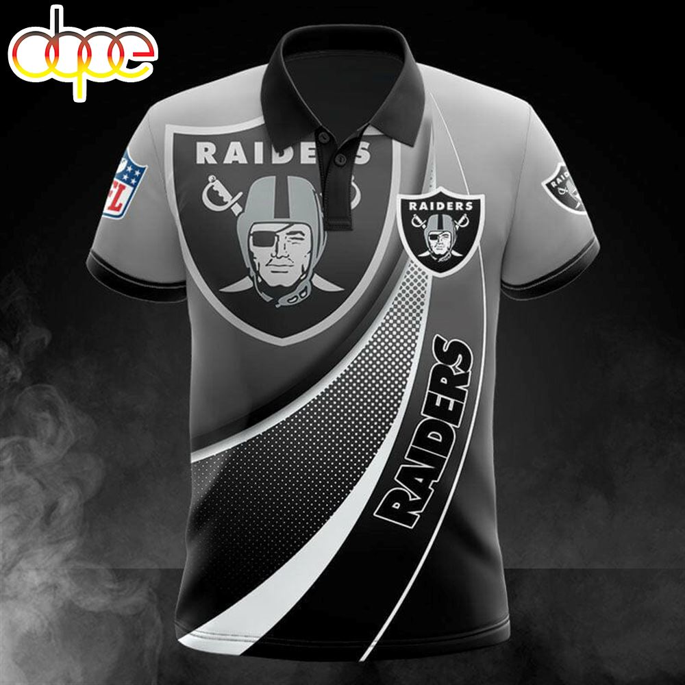 NFL Las Vegas Raiders Silver Polo Shirt